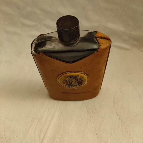 VINTAGE MANIWAKI FLASK Covered in handmade leather ***RARE*** - Picture 4 of 7